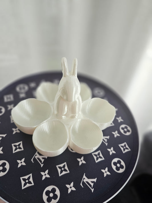 Easter Organizer with a Rabbit - Decorative Platter for Sweets, Eggs and Snacks