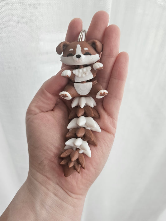 Flexi Dog Keychain – 3D Printed Articulated Shiba Inu | Cute Fidget Accessory