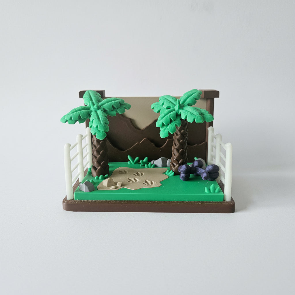 Dinosaur Diorama – 3D Printed Jurassic Scene | Kids Room Decor & Collector's Display