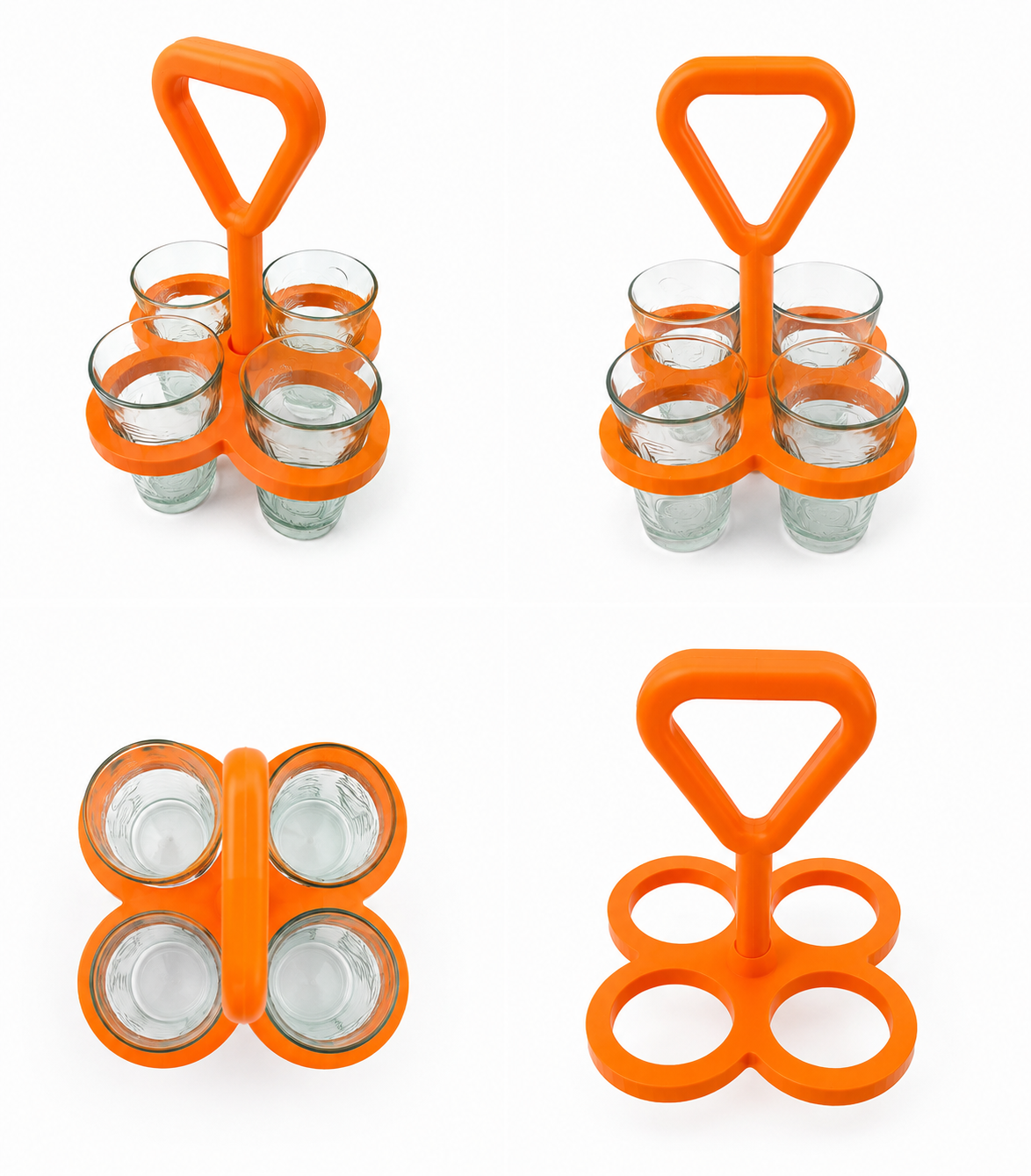 3D Printed Shot Glass Holder – Carrier for 4 Glasses