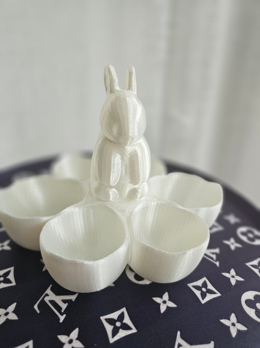 Easter Organizer with a Rabbit - Decorative Platter for Sweets, Eggs and Snacks
