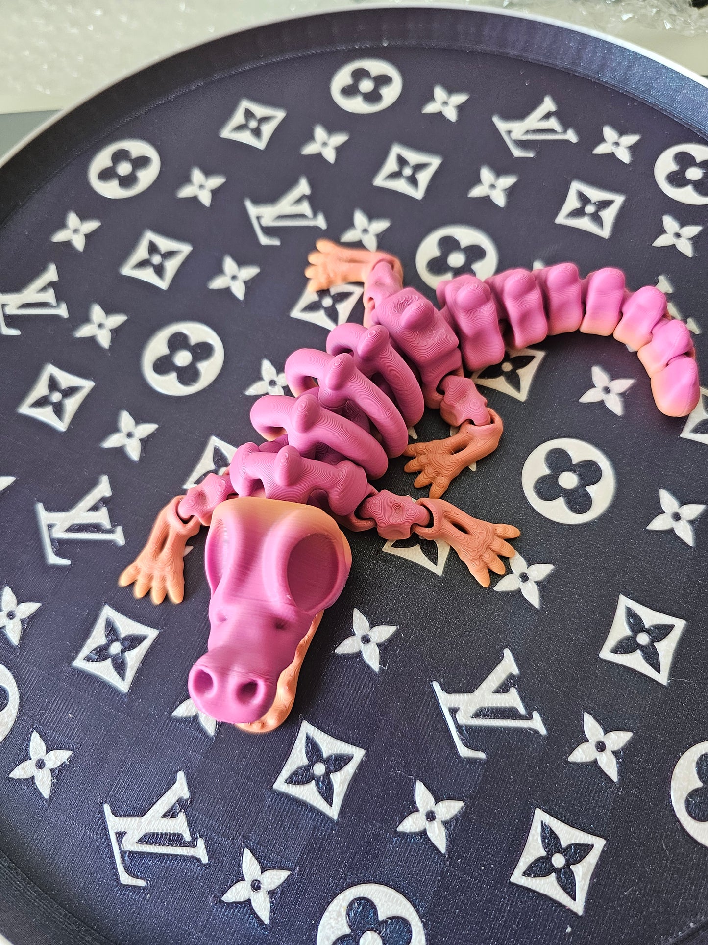 Flexi Skeleton Lizard 3D Print 17 cm – Articulated Fidget Toy | Gothic Desk Decor