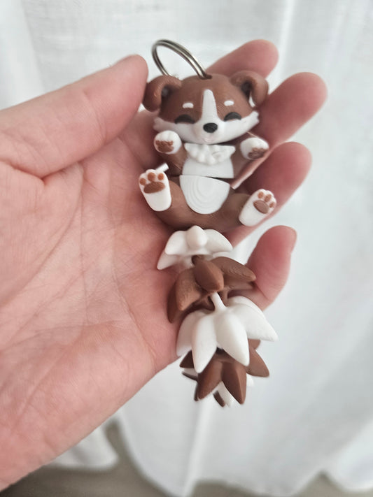 Flexi Dog Keychain – 3D Printed Articulated Shiba Inu | Cute Fidget Accessory
