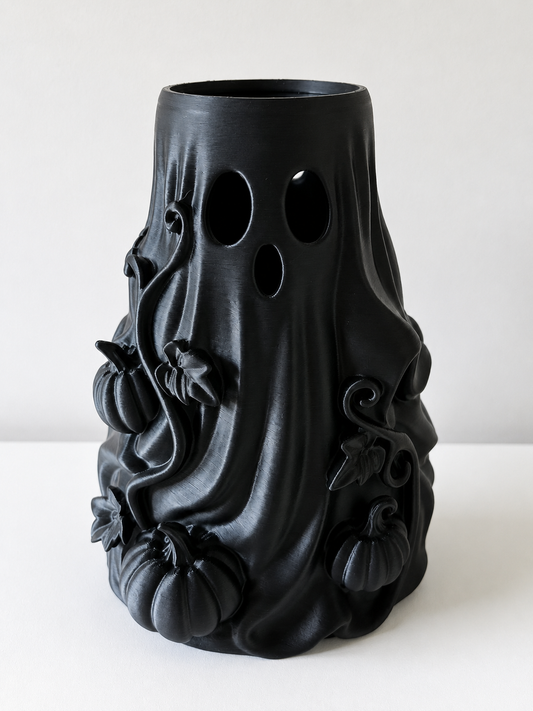 3D-geprinte Spook Vaas – Halloween Decoratie Zwart
