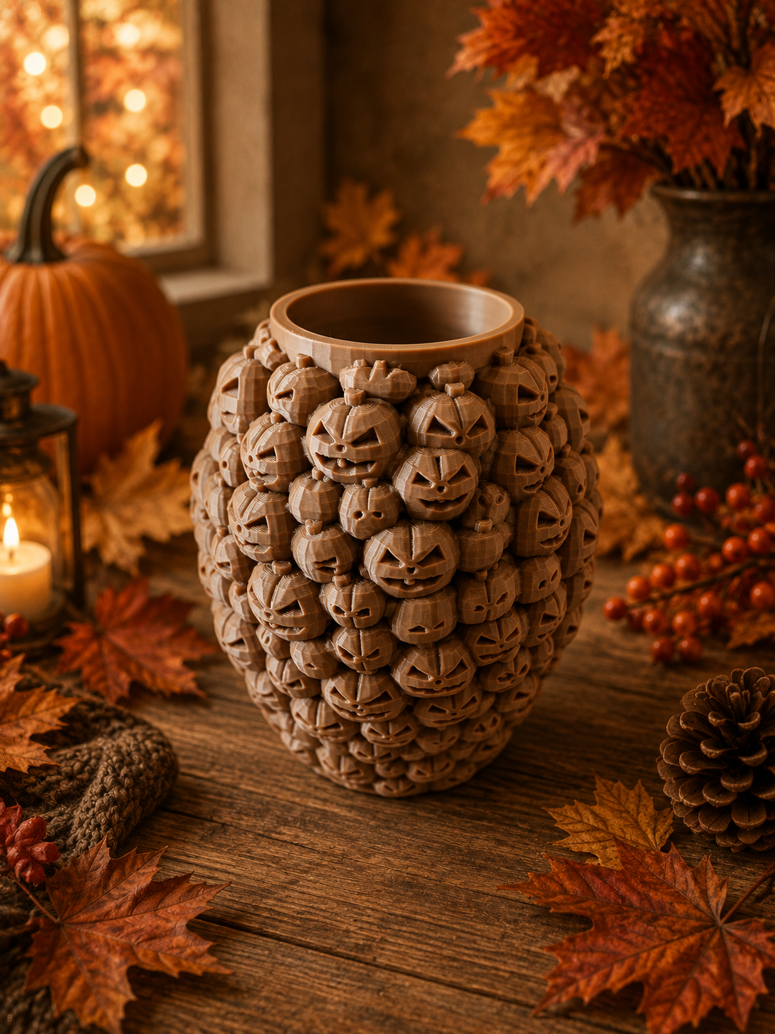 3D-geprinte Halloween Pompoen Vaas – Unieke Herfstdecoratie
