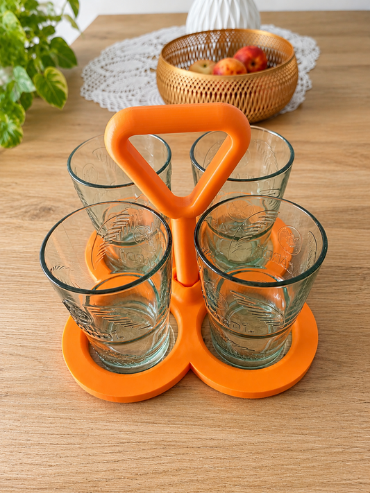 3D Printed Shot Glass Holder – Carrier for 4 Glasses