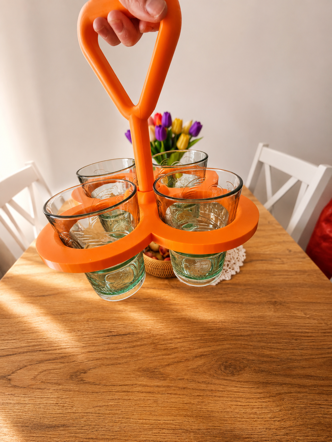 3D Printed Shot Glass Holder – Carrier for 4 Glasses