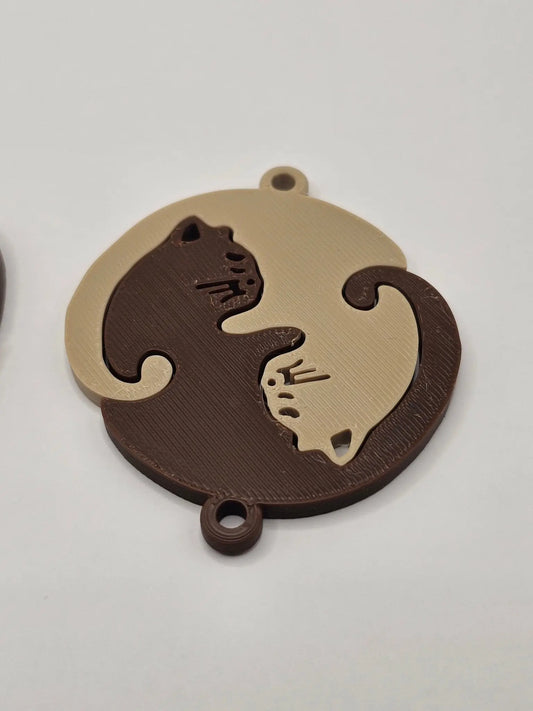 Double Cat Keychain - kejsi3dprint
