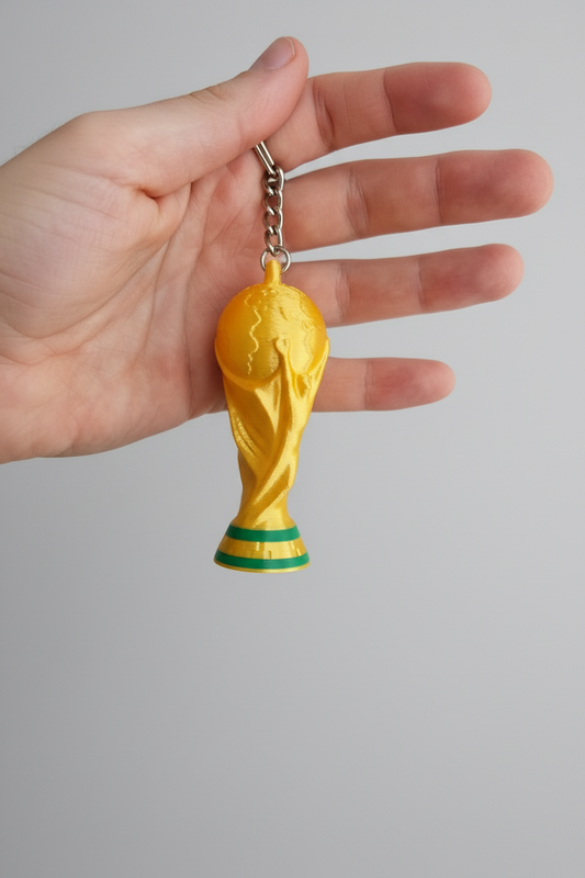 World Cup Trophy Keychain gold 3D print