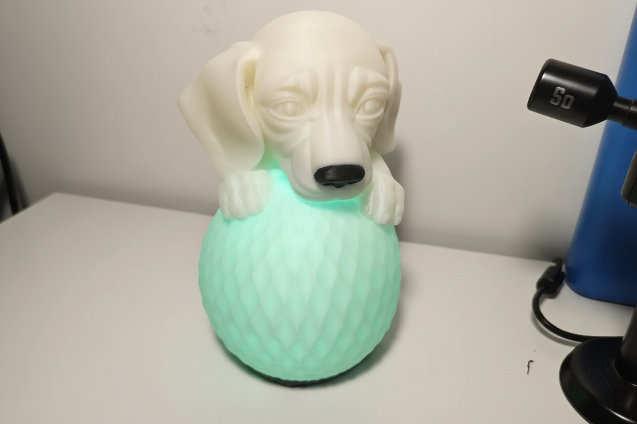 Sleeping Dog Night Lamp – 3D Printed Decorative Light with Remote