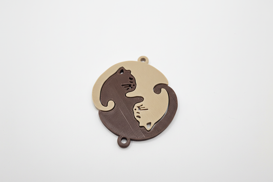 Double Cat Keychain – 3D Printed Eco-Friendly Accessory
