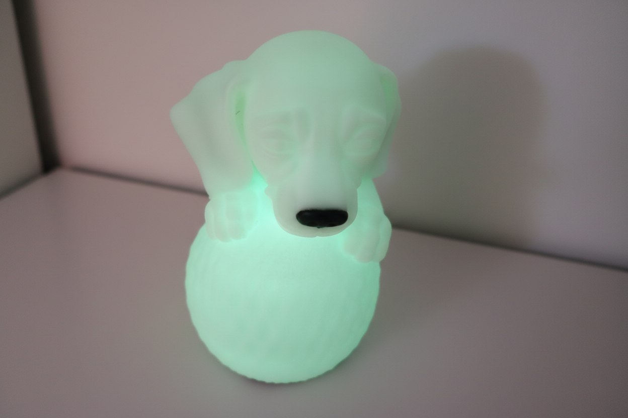 Sleeping Dog Night Lamp – 3D Printed Decorative Light with Remote