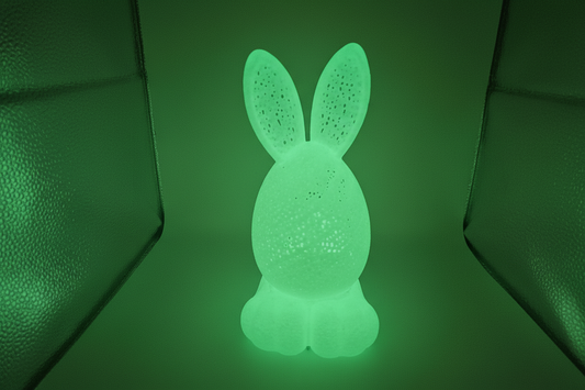 Glowing Bunny Figurine – Glow in the Dark 3D Printed Night Decoration
