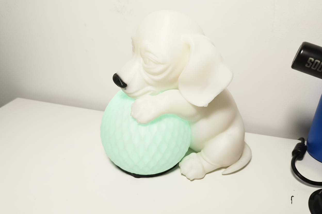 Sleeping Dog Night Lamp – 3D Printed Decorative Light with Remote
