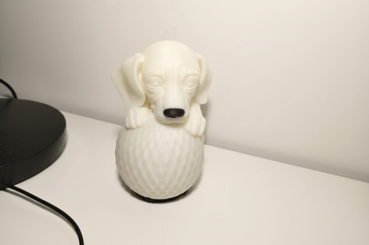 Sleeping Dog Night Lamp – 3D Printed Decorative Light with Remote