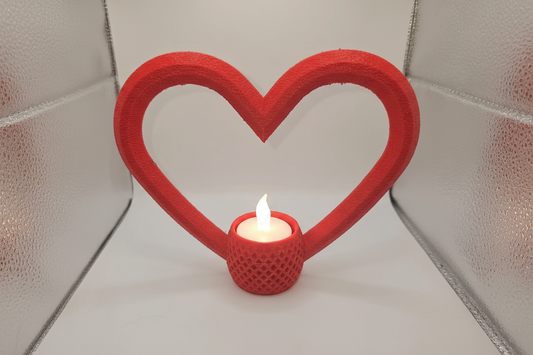 Heart-Shaped Candle Holder – 3D Printed Home Decor