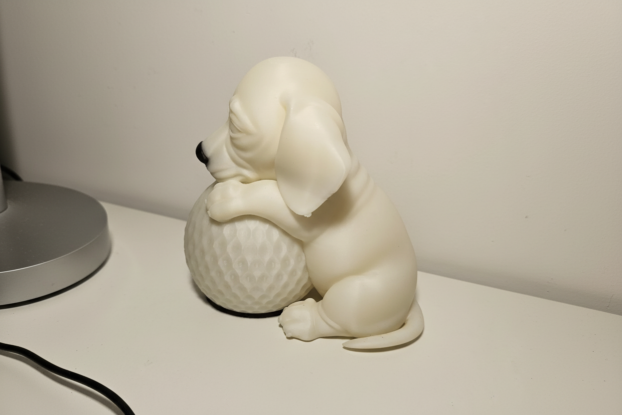 Sleeping Dog Night Lamp – 3D Printed Decorative Light with Remote