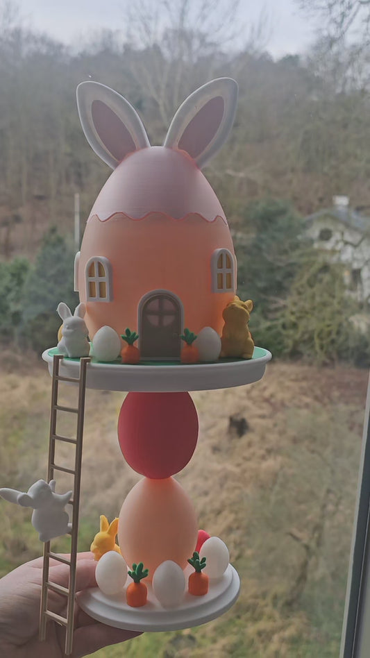 Easter Bunny Egg House – Decorative 3D Figurine